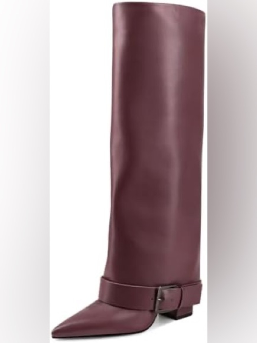Burgundy Knee High Heeled Boot with Skirt Sz 7 BNWOB - Picture 4 of 8